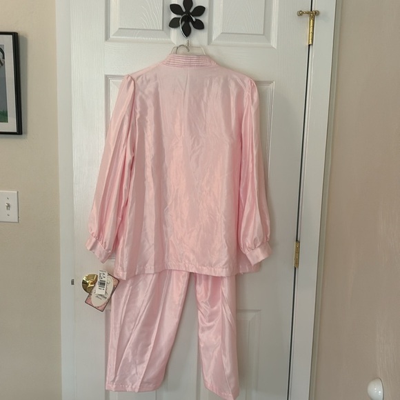 Barbizon Satin-Feel outside Soft Brushed Cotton Inside Pajamas Size Small - Picture 8 of 15